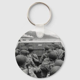 LCVP-landingsboot nadert omaha-strand Sleutelhanger
