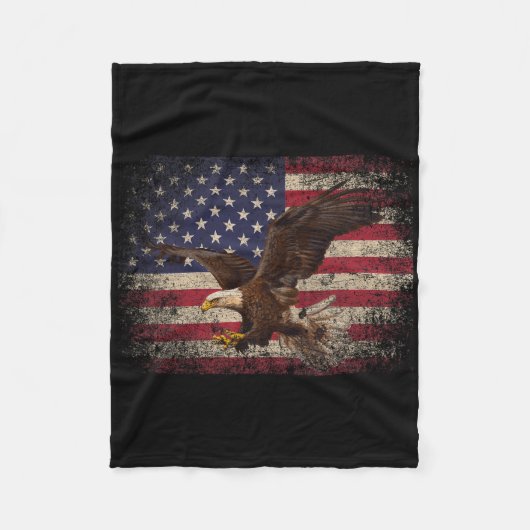 Ld Eagle 4 juli kerstcadeau Amerikaanse vlag Fleece Deken (Voorkant)
