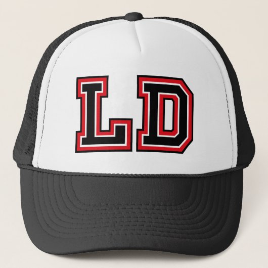 "LD" Monogram Trucker Hat Pet (Voorkant)