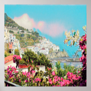 ldp AMALFI - panorama - kust van Amalfi - Poster