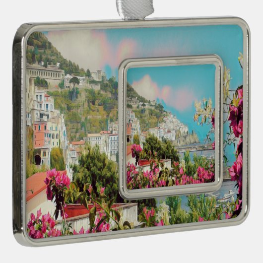 ldp AMALFI - panorama - kust van Amalfi - Verzilverd Omlijst Ornament (Rechts)
