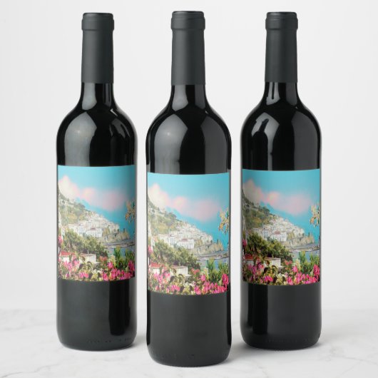 ldp AMALFI - panorama - kust van Amalfi - Wijn Etiket (Flessen)