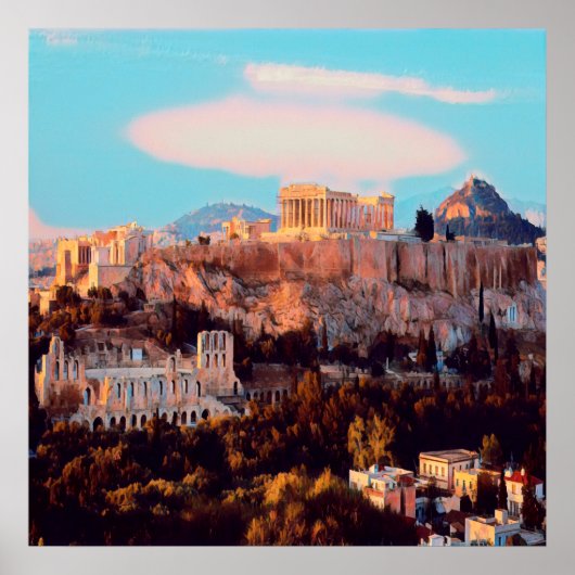 ldp Athene - Acropolis - panorama - Poster (Voorkant)