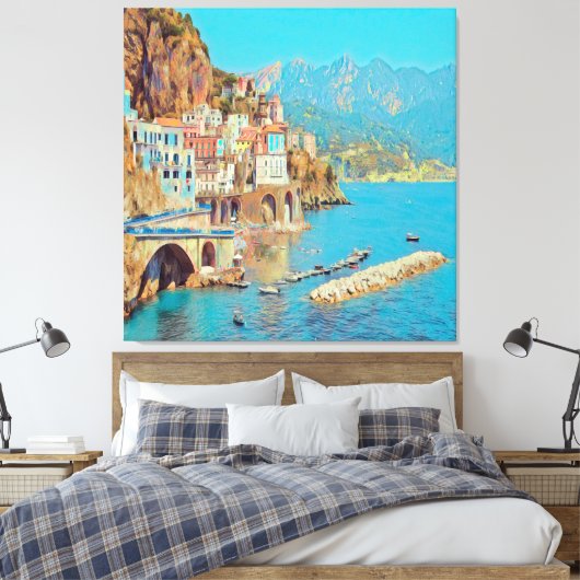ldp ATRANI.- Amalfi Coast - Canvas Afdruk (Insitu (Slaapkamer))