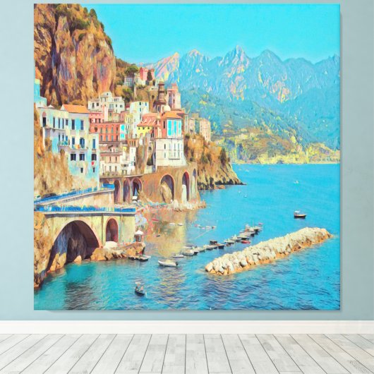 ldp ATRANI.- Amalfi Coast - Canvas Afdruk (Insitu (Houten vloer))