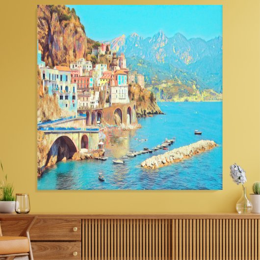 ldp ATRANI.- Amalfi Coast - Canvas Afdruk (Insitu (Woonkamer))
