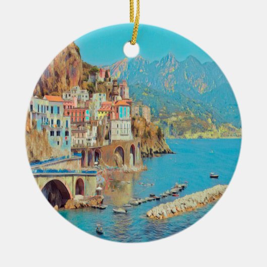ldp ATRANI.- Amalfi Coast - Keramisch Ornament (Voorkant)