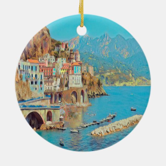 ldp ATRANI.- Amalfi Coast - Keramisch Ornament (Achterkant)