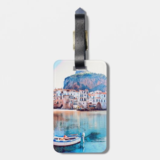 ldp CEFALISO - Sicilië - strand - panorama Bagagelabel (Achterkant verticaal)