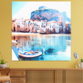 ldp CEFALTON - Sicilië - strand - panorama Canvas Afdruk (Insitu (Woonkamer))