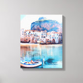 ldp CEFALTON - Sicilië - strand - panorama Canvas Afdruk (Voorkant)
