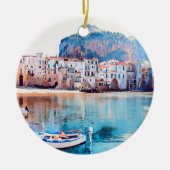 ldp CEFALTON - Sicilië - strand - panorama Keramisch Ornament (Voorkant)