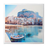 ldp CEFALTON - Sicilië - strand - panorama Tegeltje (Voorkant)