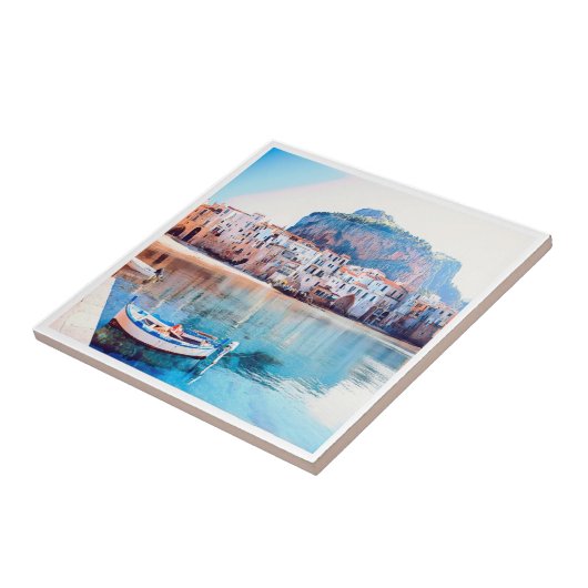 ldp CEFALTON - Sicilië - strand - panorama Tegeltje (Zijkant)