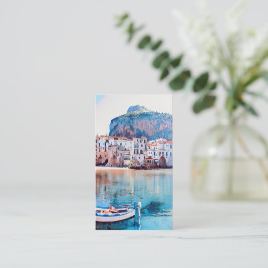 ldp CEFALTON - Sicilië - strand - panorama Visitekaartje (Staand voorkant)