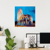 ldp COLOSSEUM Rome - van nacht - Poster (Thuiskantoor)