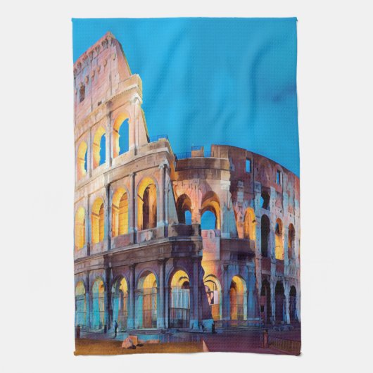 ldp COLOSSEUM Rome - van nacht - Theedoek (Verticaal)