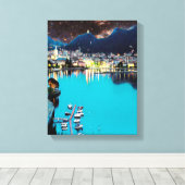 ldp COMO - Lake - Panorama Canvas Afdruk (Insitu (Houten vloer))