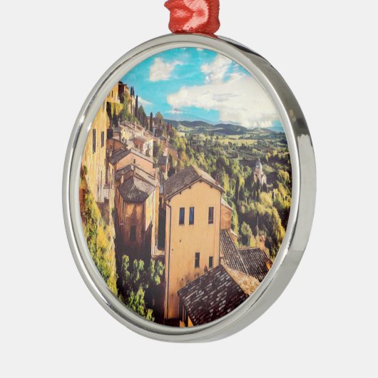 ldp MONTEPULCIANO - stad - panorama - Metalen Ornament (Links)