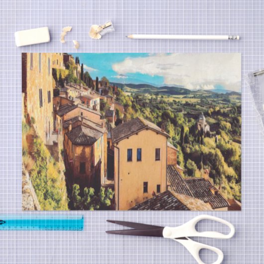 ldp MONTEPULCIANO - stad - panorama - Tissuepapier (Craft)