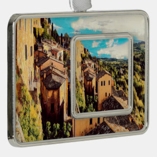 ldp MONTEPULCIANO - stad - panorama - Verzilverd Omlijst Ornament