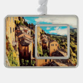 ldp MONTEPULCIANO - stad - panorama - Verzilverd Omlijst Ornament (Voorkant)