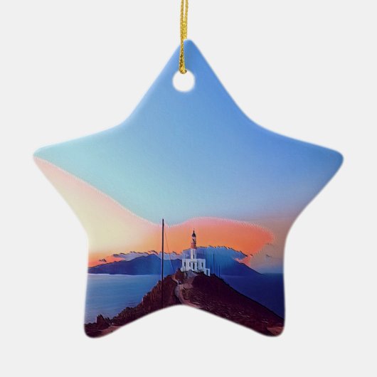 ldp MYKONOS - Armeense vuurtoren - Keramisch Ornament (Voorkant)