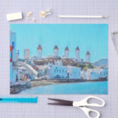 ldp MYKONOS - uitzicht van het zee van de windmole Tissuepapier (Craft)