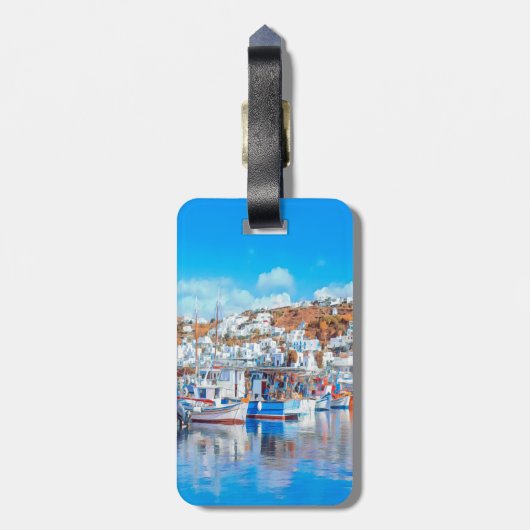 ldp MYKONOS - vissersboten - haven - panorama Bagagelabel (Achterkant verticaal)