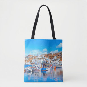 ldp MYKONOS - vissersboten - haven - panorama Tote Bag