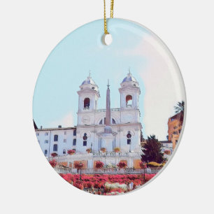 ldp PIAZZA DI SPAGNA - Rome - met bloemen - Keramisch Ornament