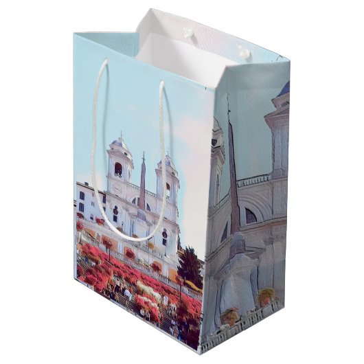 ldp PIAZZA DI SPAGNA - Rome - met bloemen - Medium Cadeauzakje (Achterkant Gekanteld)