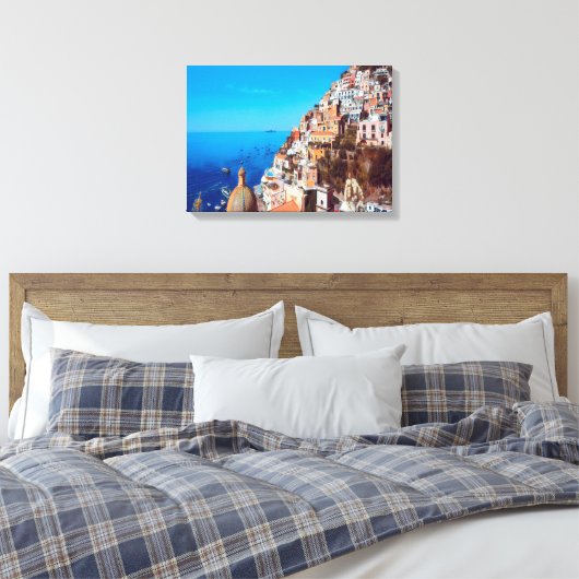 ldp POSITANO - Amalfi Coast - Panorama Canvas Afdruk (Insitu (Slaapkamer))