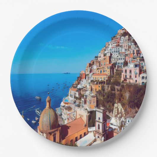 ldp POSITANO - Amalfi Coast - Panorama Papieren Bordje (Voorkant)