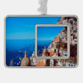 ldp POSITANO - Amalfi Coast - Panorama Verzilverd Omlijst Ornament (Voorkant)