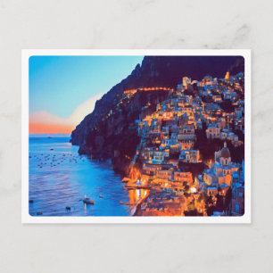 ldp POSITANO Amalfi Coast - zonsondergang door Hot Briefkaart