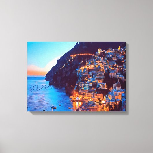 ldp POSITANO Amalfi Coast - zonsondergang door Hot Canvas Afdruk (Voorkant)