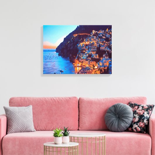 ldp POSITANO Amalfi Coast - zonsondergang door Hot Canvas Afdruk (Insitu (Woonkamer))
