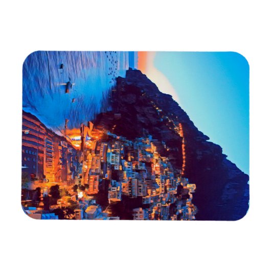 ldp POSITANO Amalfi Coast - zonsondergang door Hot Magneet (Horizontaal)