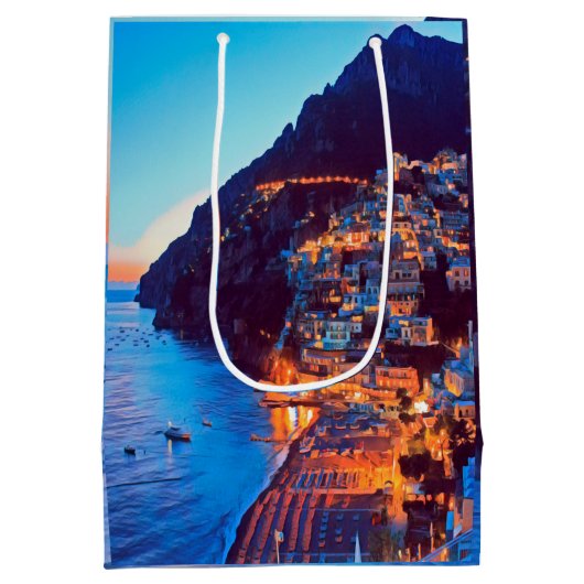 ldp POSITANO Amalfi Coast - zonsondergang door hot Medium Cadeauzakje (Achterkant)
