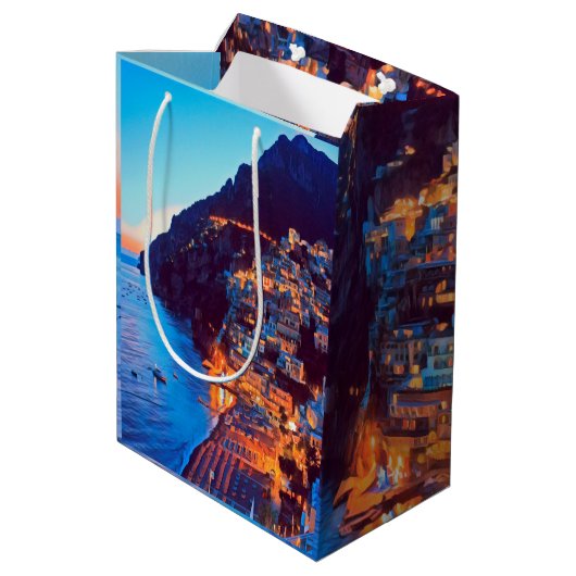 ldp POSITANO Amalfi Coast - zonsondergang door hot Medium Cadeauzakje (Achterkant Gekanteld)
