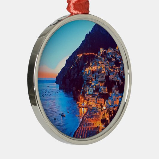 ldp POSITANO Amalfi Coast - zonsondergang door Hot Metalen Ornament (Rechts)