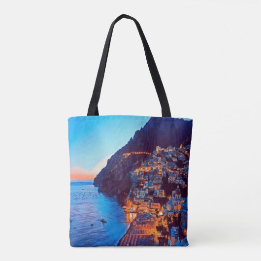 ldp POSITANO Amalfi Coast - zonsondergang door Hot Tote Bag (Achterkant)