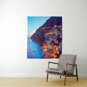 ldp POSITANO Amalfi Coast - zonsondergang door Hot Wandkleed