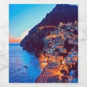 ldp POSITANO Amalfi Coast - zonsondergang door Hot Wijn Etiket (Enkel label)