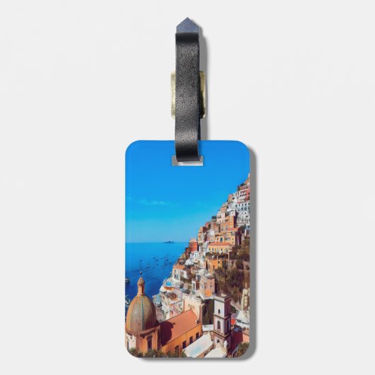 ldp POSITANO - kust van Amalfi - Panorama Bagagelabel (Achterkant verticaal)