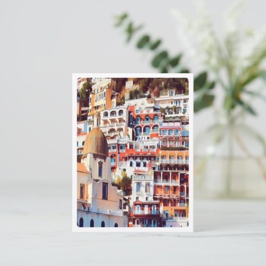 ldp POSITANO - stad - kerk Santa Maria Assunta - Briefkaart (Staand voorkant)