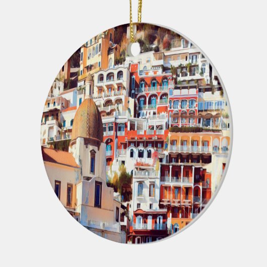 ldp POSITANO - stad - kerk Santa Maria Assunta - Keramisch Ornament (Links)