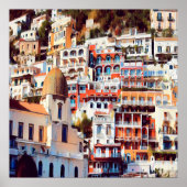 ldp POSITANO - stad - kerk Santa Maria Assunta - Poster (Voorkant)