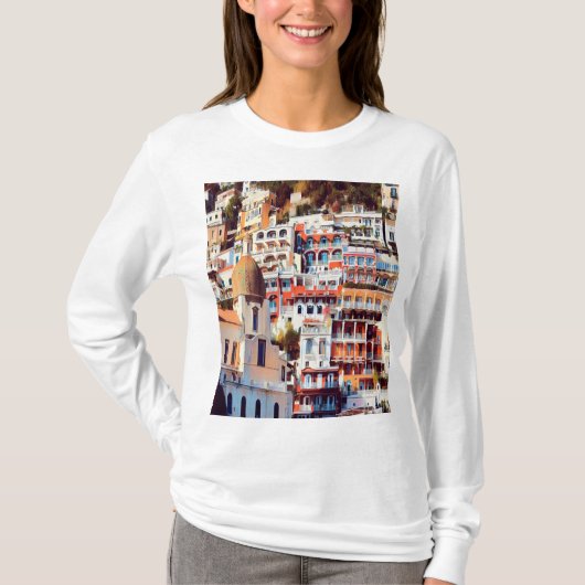 ldp POSITANO - stad - kerk Santa Maria Assunta - T-shirt (Voorkant)